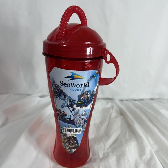 SeaWorld Souvenir Cup Mug Refillable Tumbler With Straw 2019 Red 24 oz - Picture 1 of 9